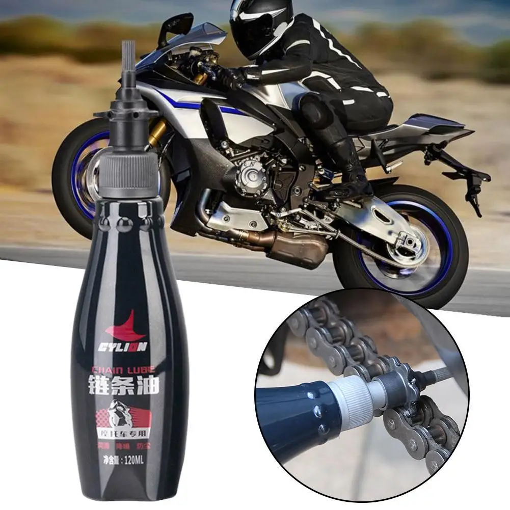 Engine Oil Motorcycle Chain Lubricant Agent 120ml Motorcycle chain lube Protection Lubrication Against Long-lasting Oil Kit