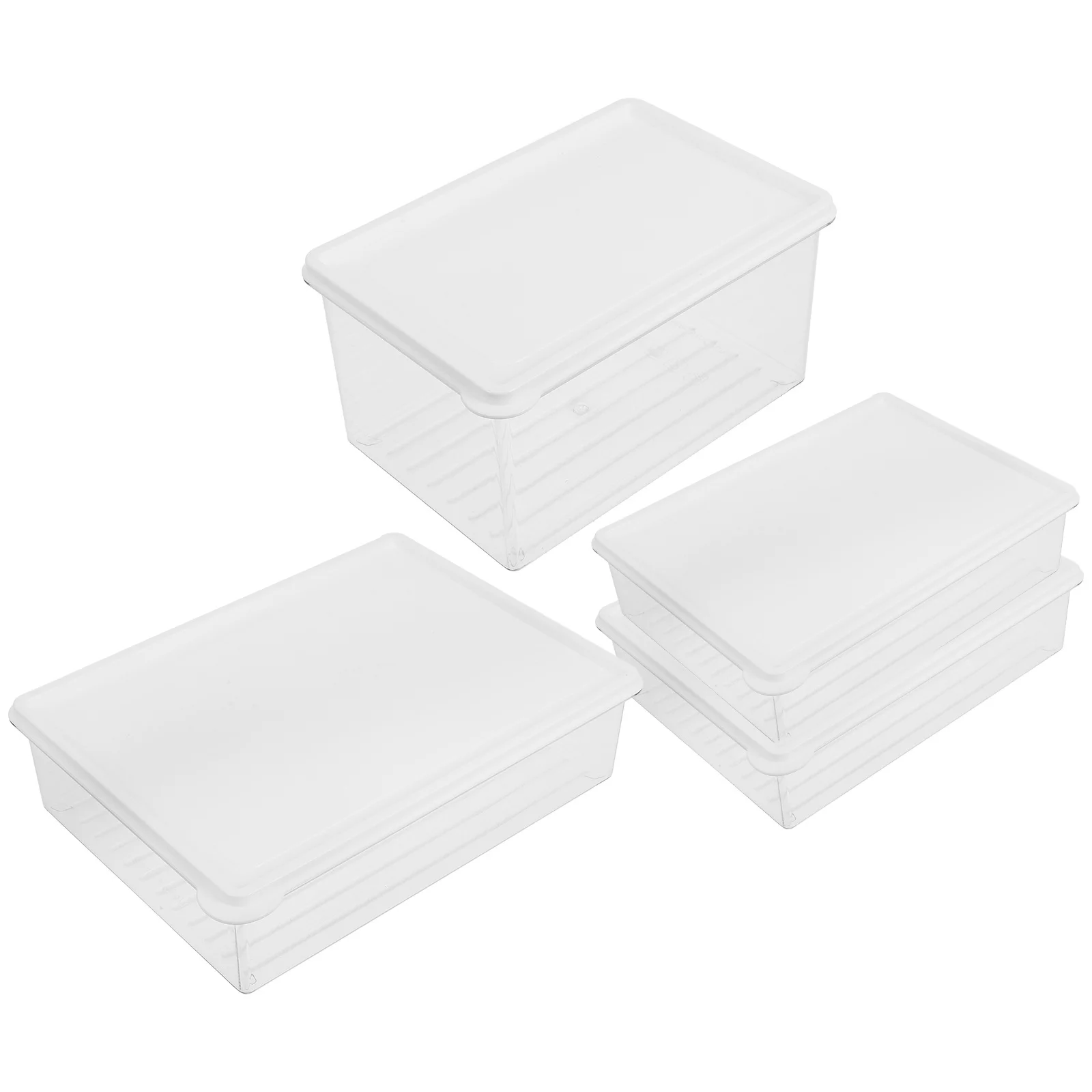 

Clear Refrigerator Bin Compact Storage Boxes Keep Food Fresh Stackable Fridge Food Containers Butter Bread Vegetable