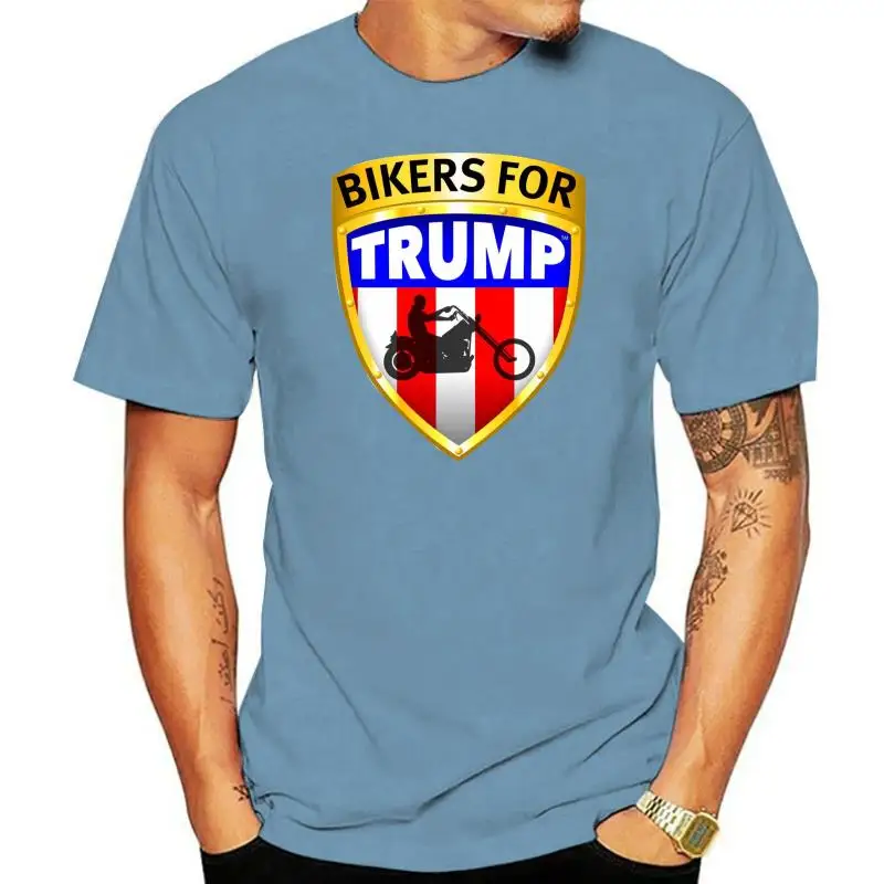 Bikers For Donald Trump Black Men T Shirt 2022 Election Graphic Tee Size S-5XL