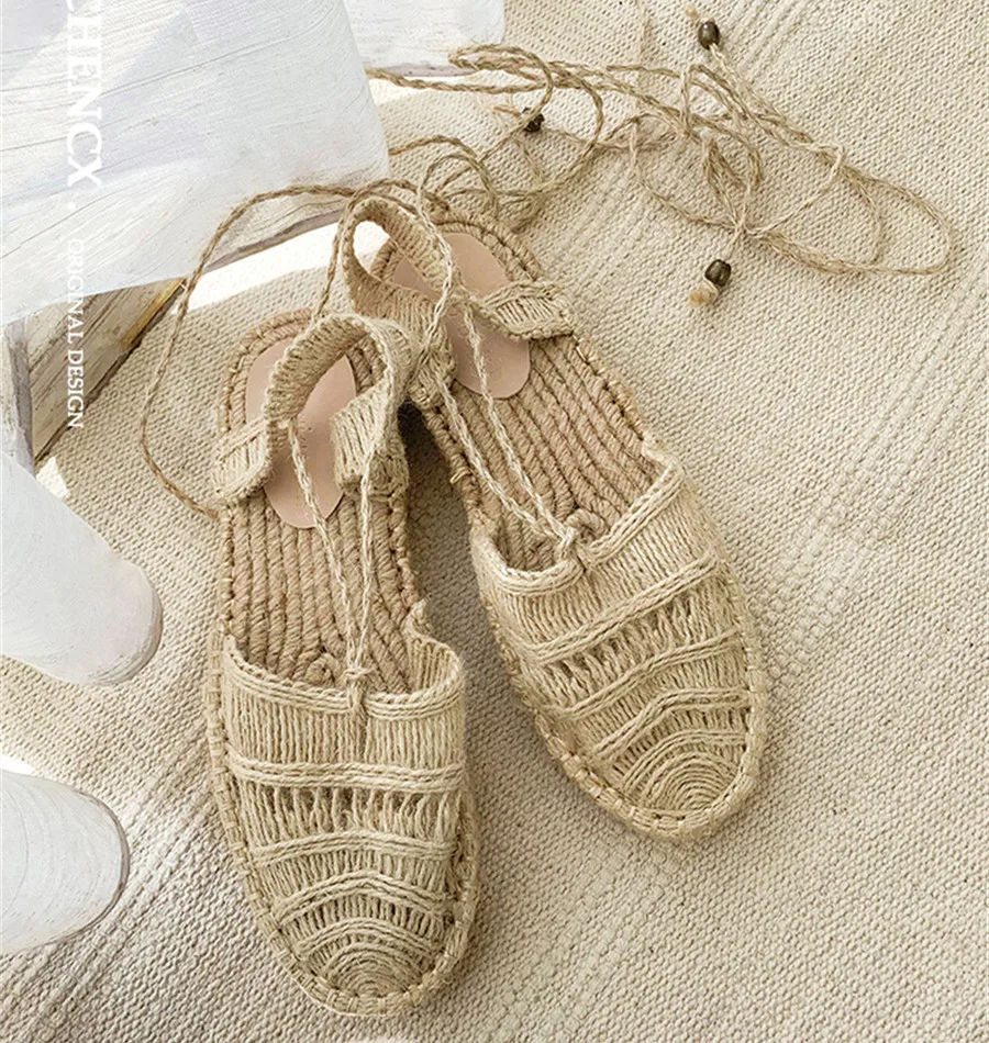 

Closed Toe Women's Sandals Summer 2024 Straw Fisherman Shoes Thick Sole Platform Creepers Gladiator Flats Sandalias