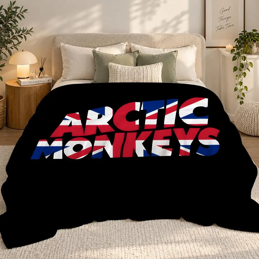 Band A-ArcticS M-Monkeys Throw 240g flannel blanket, suitable for sofas, beds, offices, exquisite gift blankets