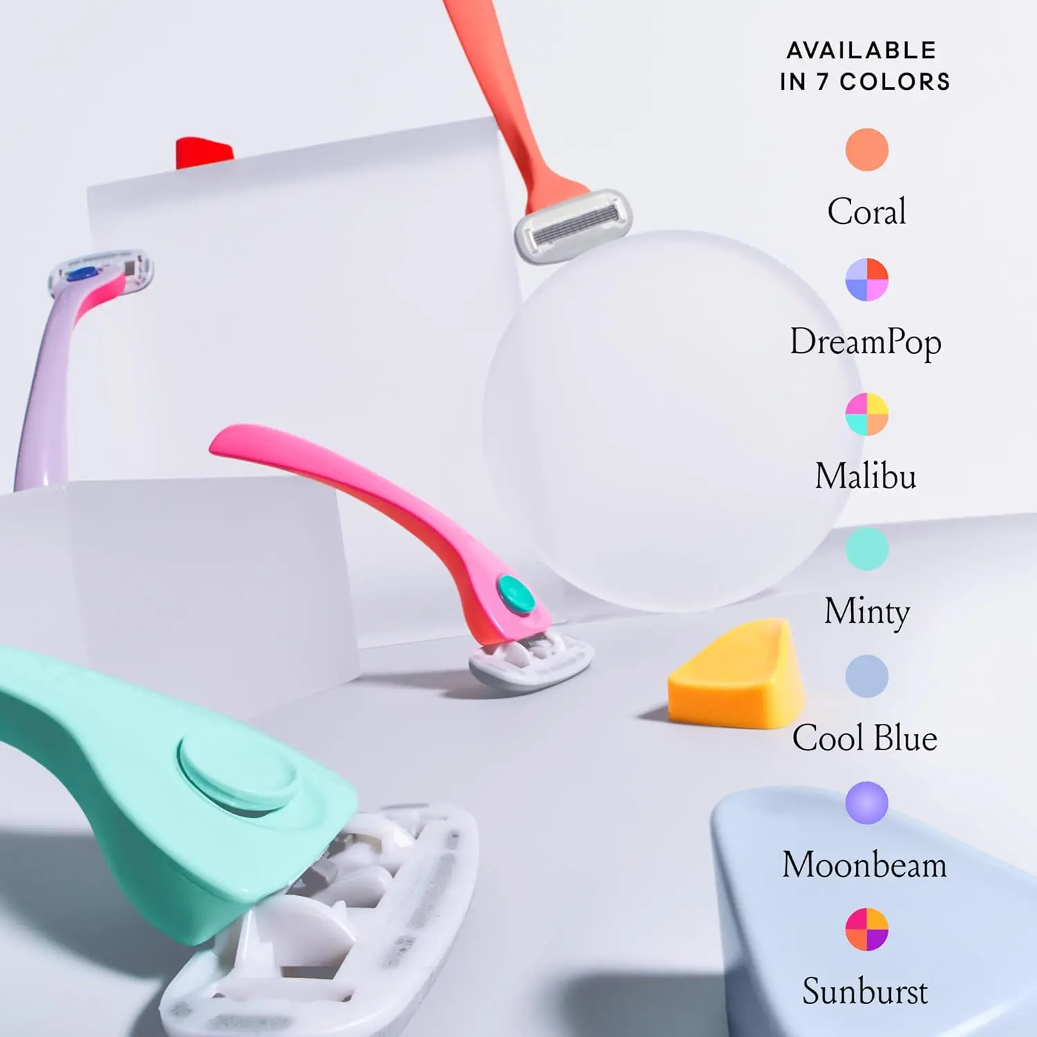 Razors for Women Shave Kit – Women’s Razor + 2 x 5-Blade Razor Refills + Magnetic Holder – Sunburst