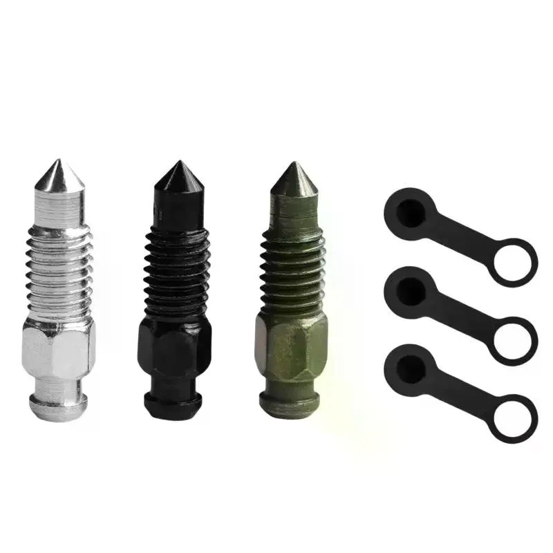 Motorcycle Brake Pump Caliper Exhaust Screw 1Set with Dust Cap Universal Fit for Moped Scooter Daily Maintenance