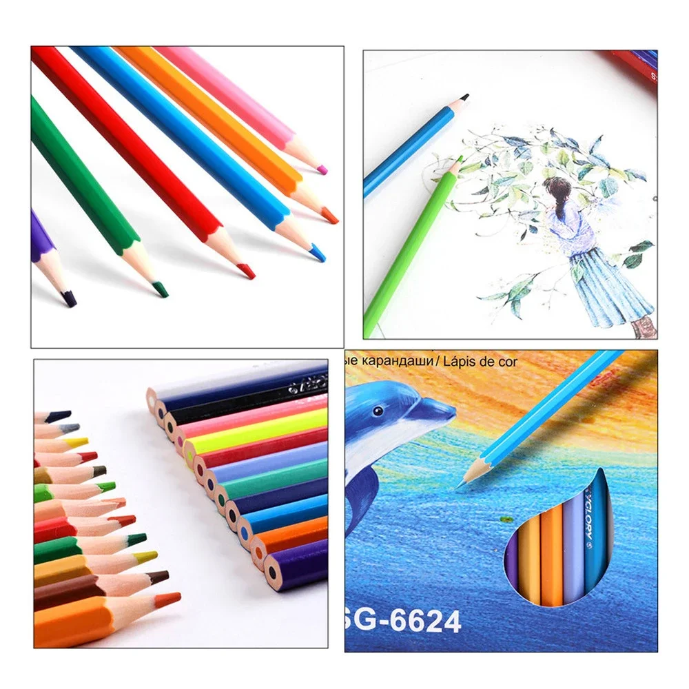 Colored Pencils 12 18 24 Color Color lead Pencil Wood Colored Pencils for Drawing Stationery Student School Supplie