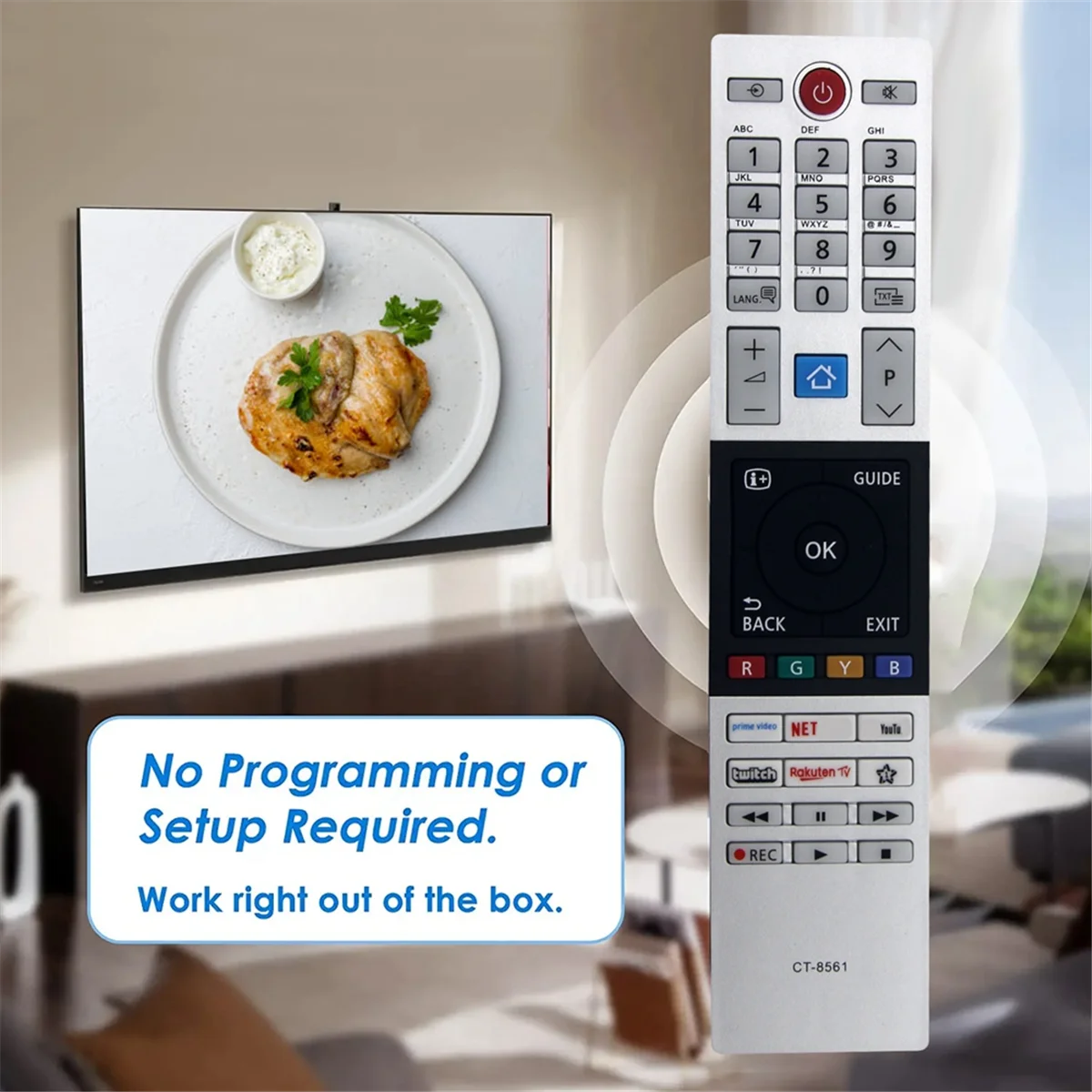 Télécommande de remplacement CT-8561 pour télécommande TV LED intelligente TOWinterBA