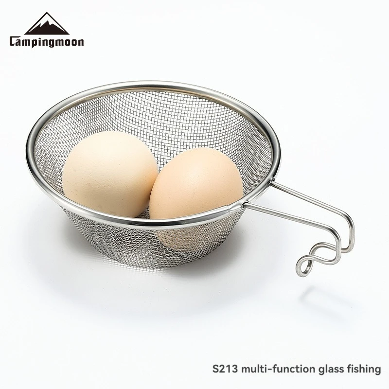 

CAMPINGMOON S213 Outdoor Camping Snow Bowl Food Grade 304 Stainless Steel Fishing Glass Fine Filter Spoon