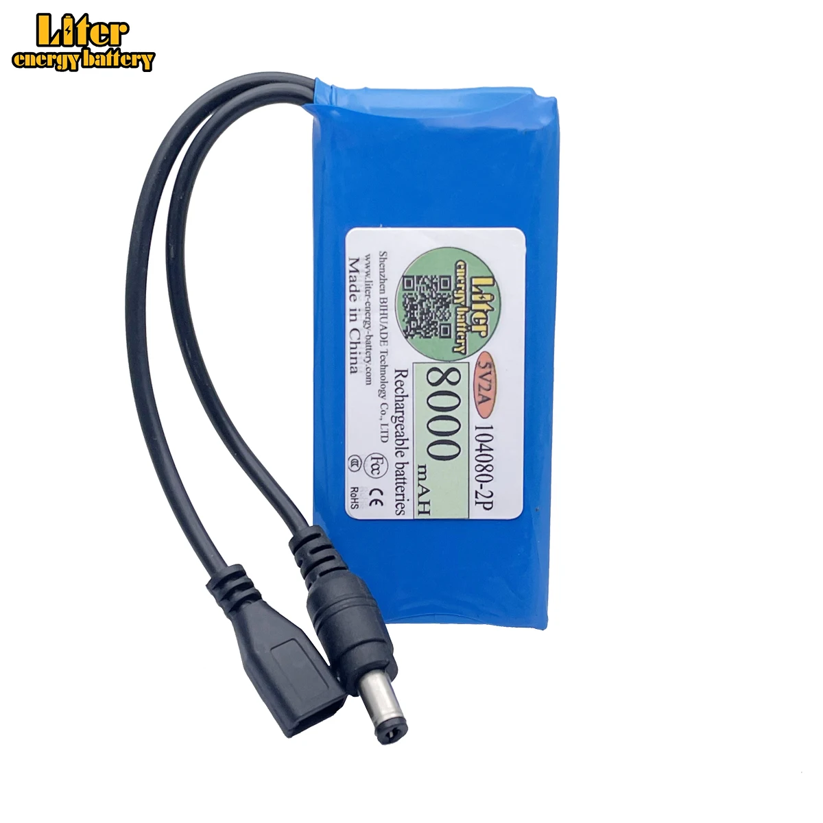 5V 2A 104080-2P 8000MAH Booster Battery Small Microcontroller Intelligent Lock LED Lamp Power Supply 4.8V Lipo Battery