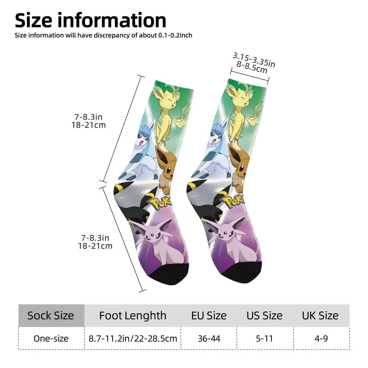 Pokemon Anime Pikachu Stockings Men Socks Soft Modern Socks Autumn Running Sports Anti Sweat Design Socks Gift Idea