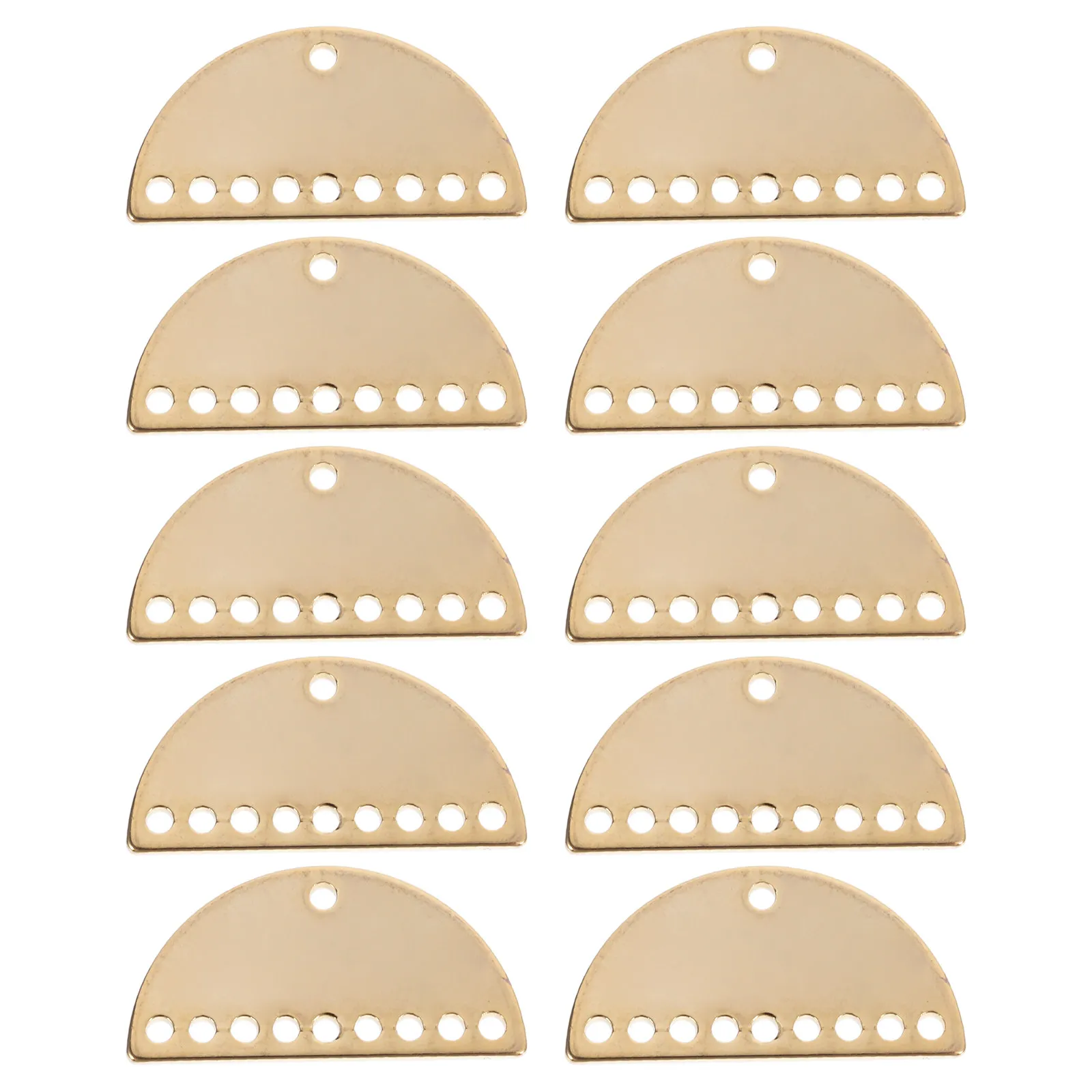 

10 шт. медных позолоченных подвесок-полукругов для самостоятельного изготовления украшений, металлические шармы для ожерелий, серег, браслетов, материалы для рукоделия