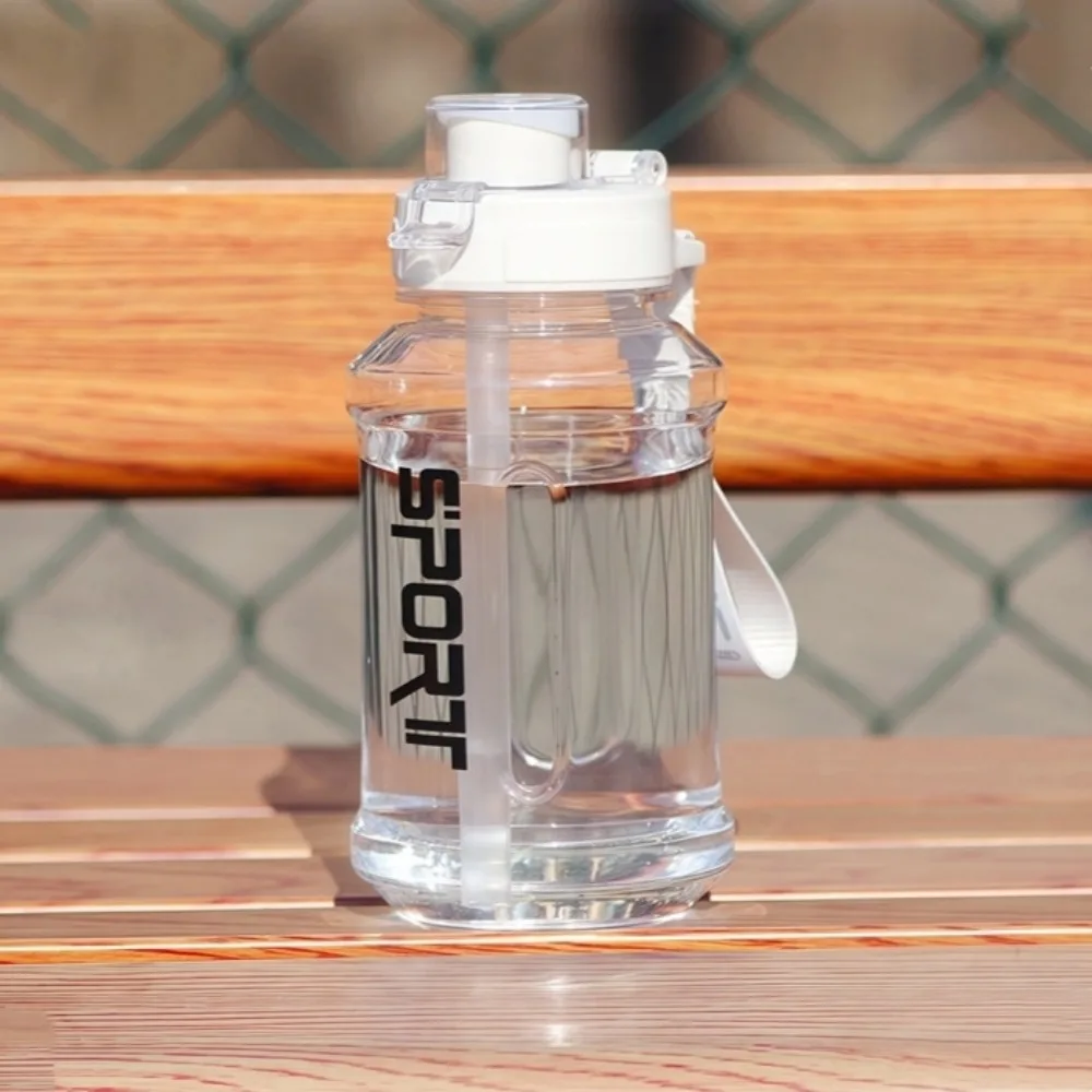 

Straw Sports Water Cup 850/1300ml Transparent Fitness Water Bottle Leakproof Portable Fitness Drinking Bottle Running
