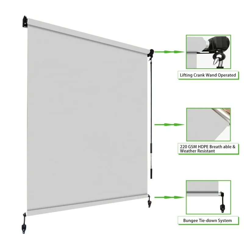 2026 High Quality Battery Powered Windproof and Waterproof Outdoor Roller Blinds for Window