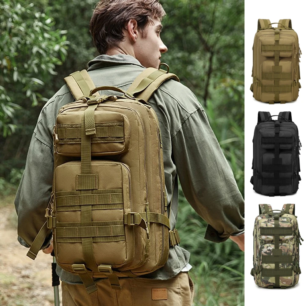 

Outdoor Tactical Camping Mountaineering Backpack, Durable Rainproof Oxford Cloth, Multi-Purpose Travel Hiking Portable Backpack