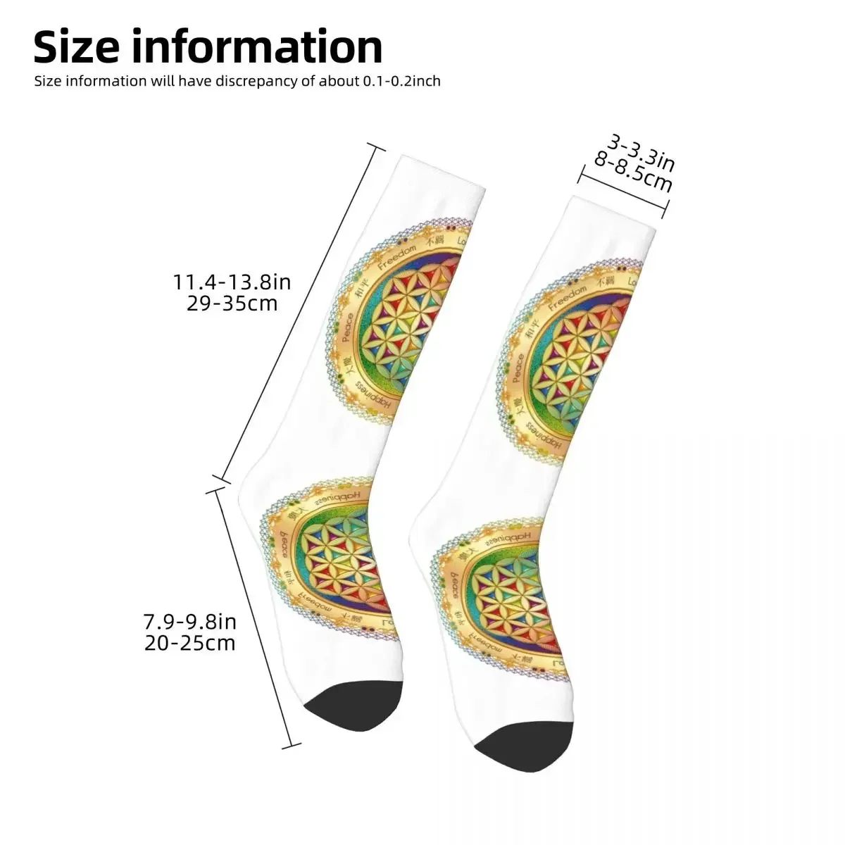 The Flower Of Life Socks Harajuku Sweat Absorbing Stockings All Season Long Socks Accessories for Unisex Birthday Present