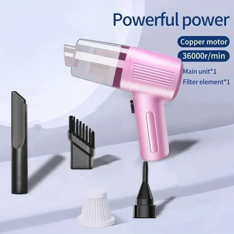 2 In 1 ワイヤレス掃除機 家庭用と車用のデュアル使用 120W ハイパワー強力掃除機 ブラック