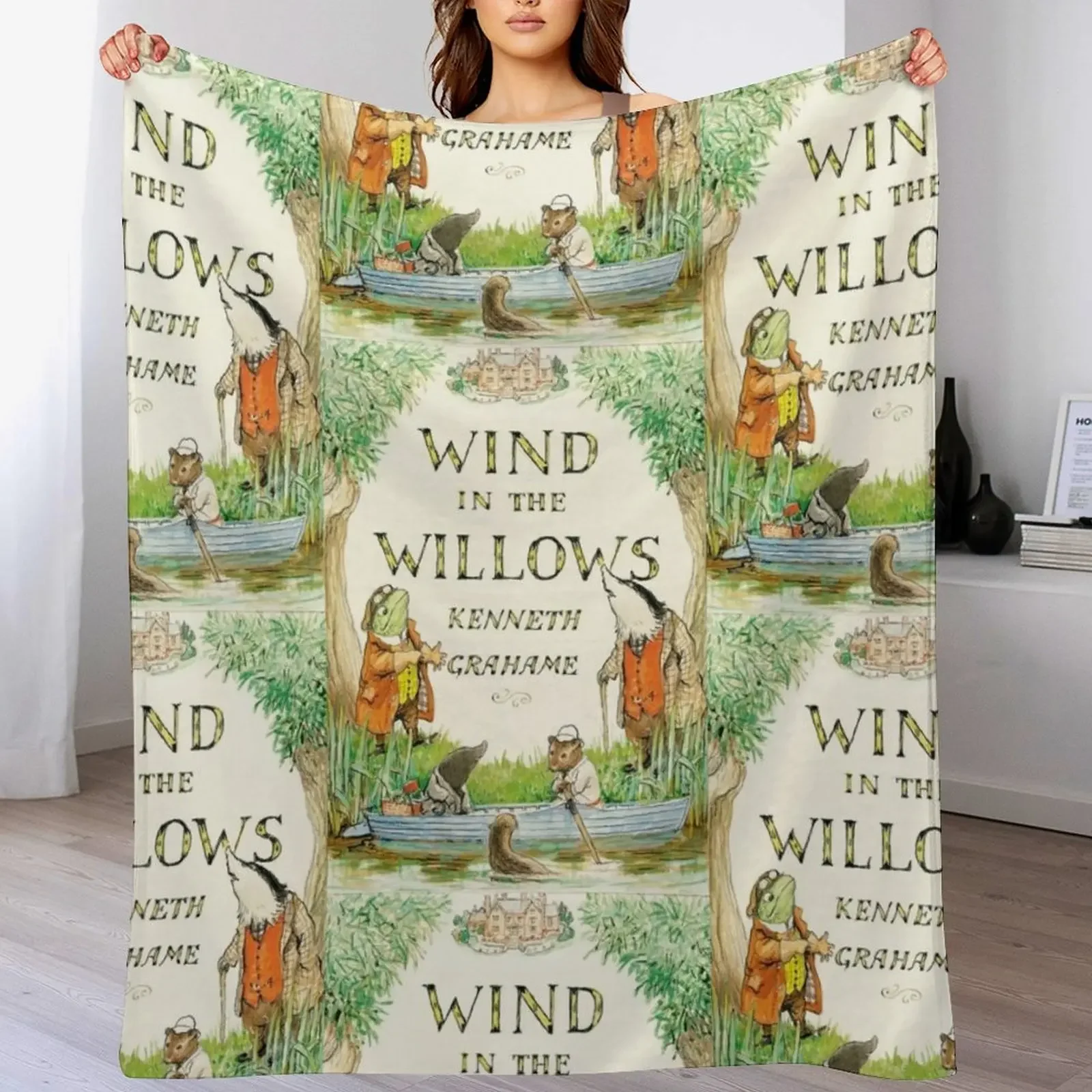 

Wind in The Willows Book Cover Throw Blanket bed plaid Luxury Throw Sofas wednesday Blankets