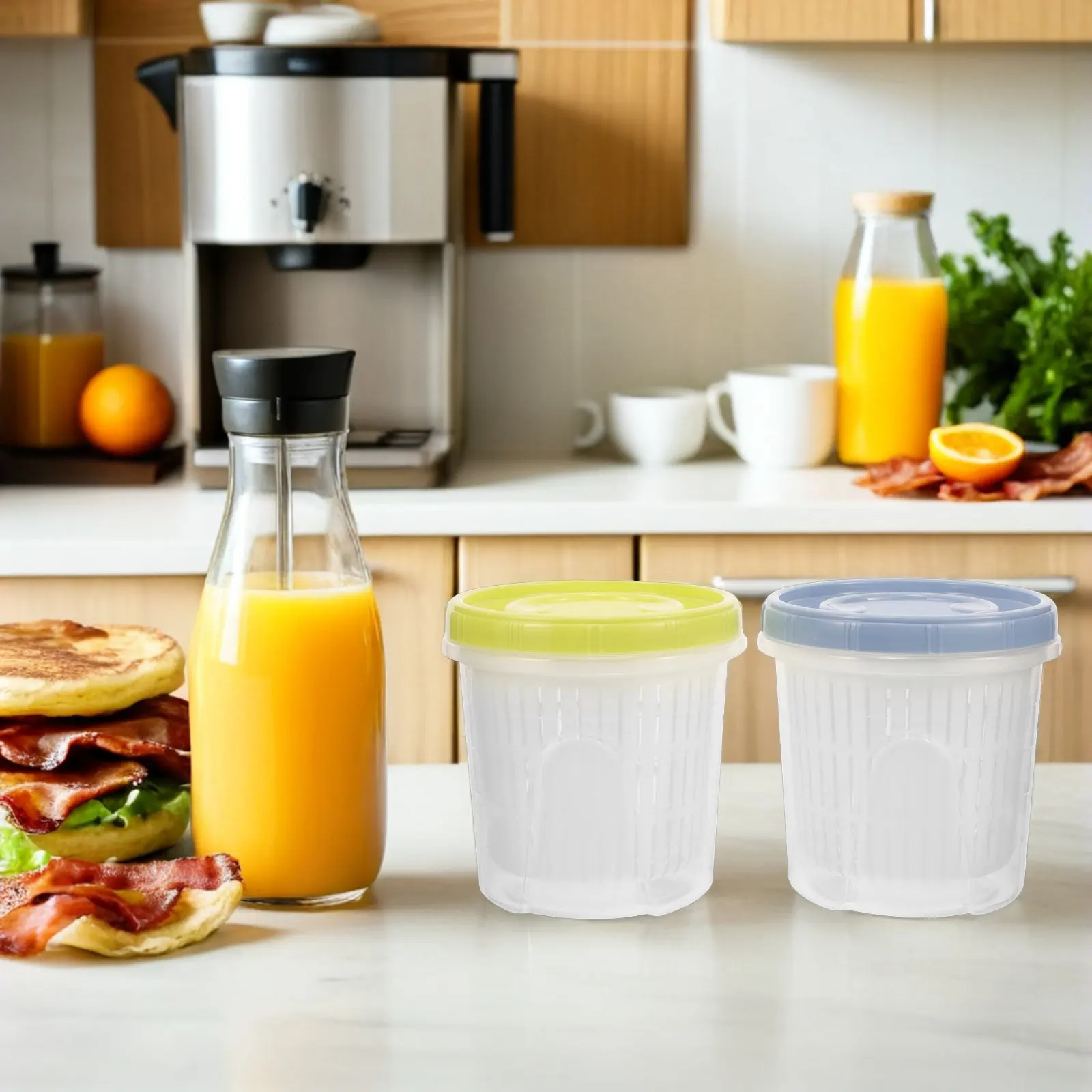 

Набор из 3 банок для солений с ситечком, 1250 мл, герметичные пластиковые контейнеры для сухих и влажных продуктов, для сохранения свежести, для кухни