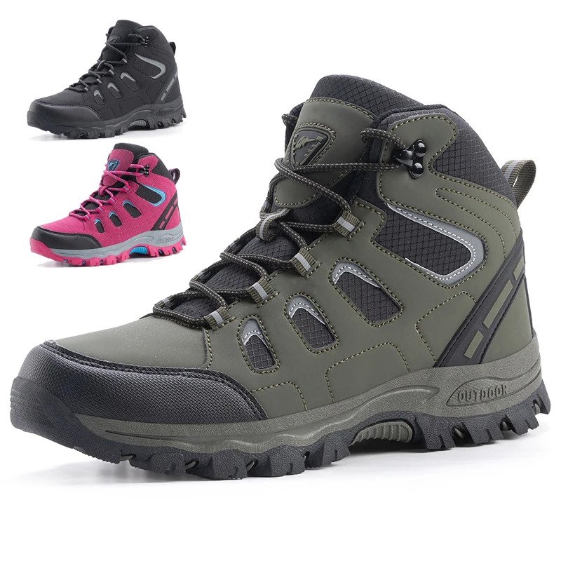 

Men Women Hiking Boots High-top Wading Shoes Waterproof Suede Anti-Slip Trekking Sneakers Outdoor Couples Casual Walking Shoes