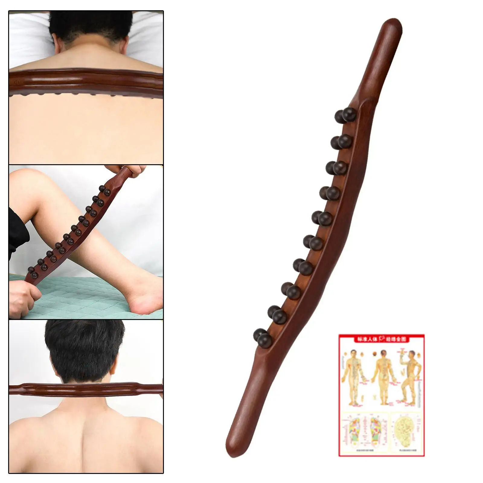 

Wood Massage Roller Stick Body Sculpting Tools Anti Cellulite for Back Abdomen Thigh Leg