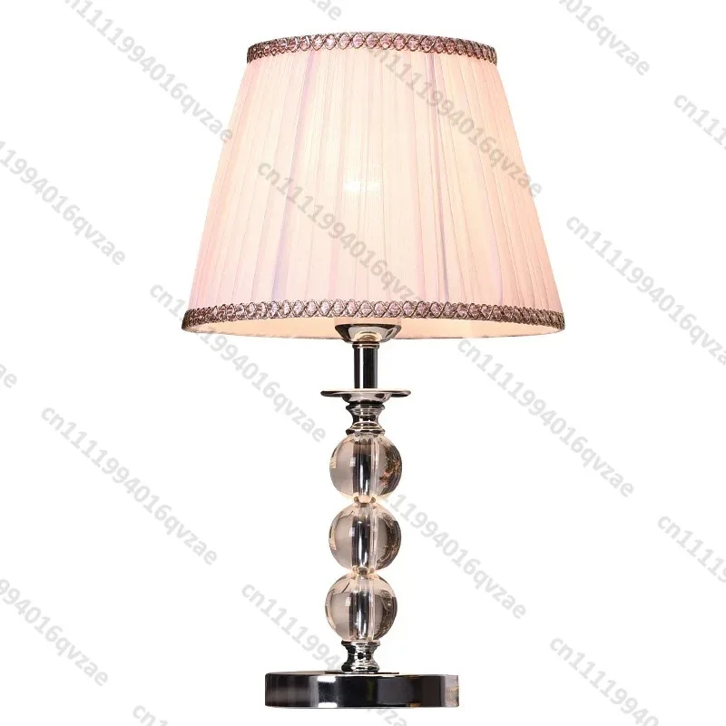 

Desk Lamp Bedroom Bedside Lamp Crystal Creative Pink Warm and Romantic European Style Modern Simple Household Touch Sensor Lamp