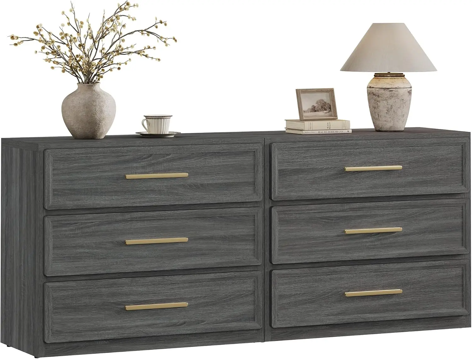 

2 Extra Large Nightstands Set of 2 Tall Bedside Side Table with 3 Drawers Storage End Tables Wide Night Stands Sofa