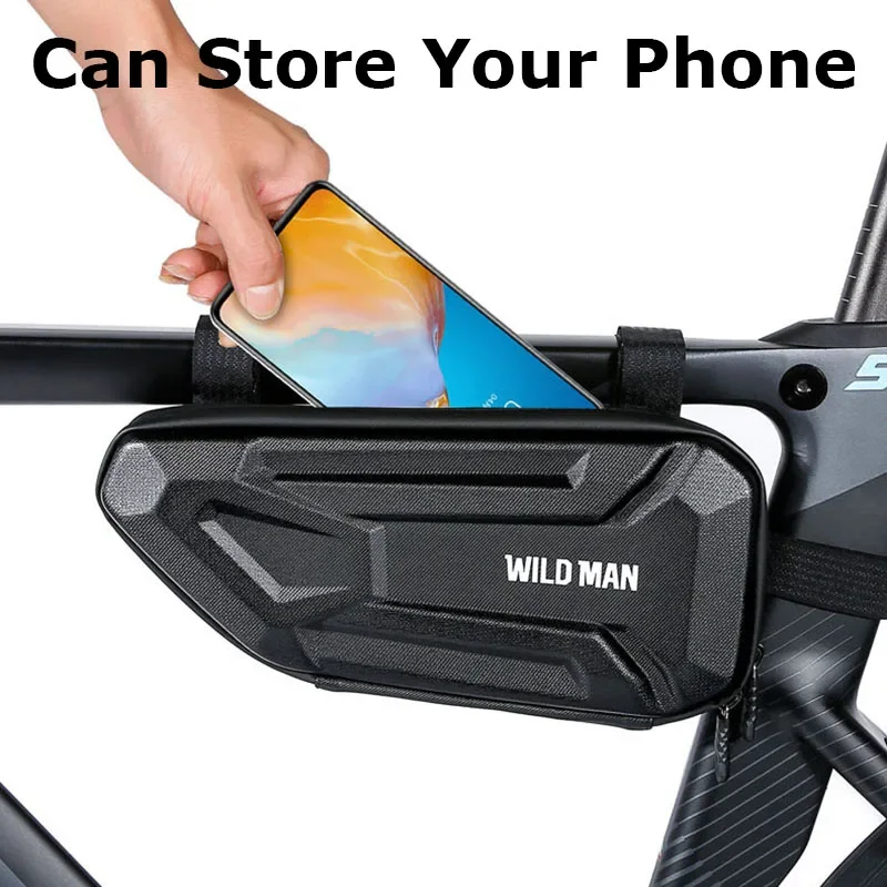 

WILD MAN Rainproof Bike Triangle Bag EVA Hard Shell Reflective Frame Tool Bag