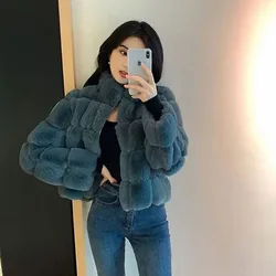 New Small Fragrance Fashion Casual Imitation Fur Rabbit Plush Temperament Short Coat Female Mink Fur Loose Coat Female Winter