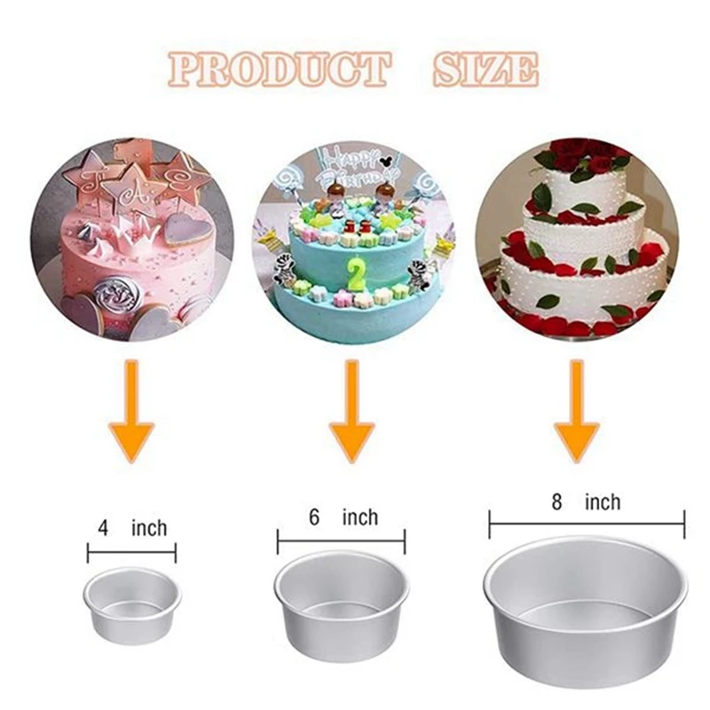 4/6/8/10 Inch Cake Mould Removable Bottom Mold Baking Tool Cylindrical Cake Baking Tray Bakery Tools