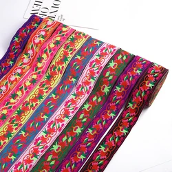 7M Jacquard Ribbons Ethnic Embroidery Flower Webbing Trim DIY Clothes Bag Curtain Accessories Wide 5cm