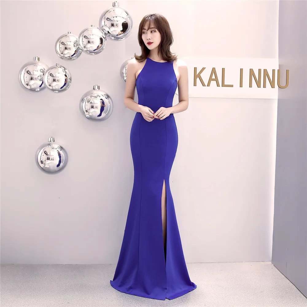 Women's New Fashion Halter Long Mermaid Prom Gown