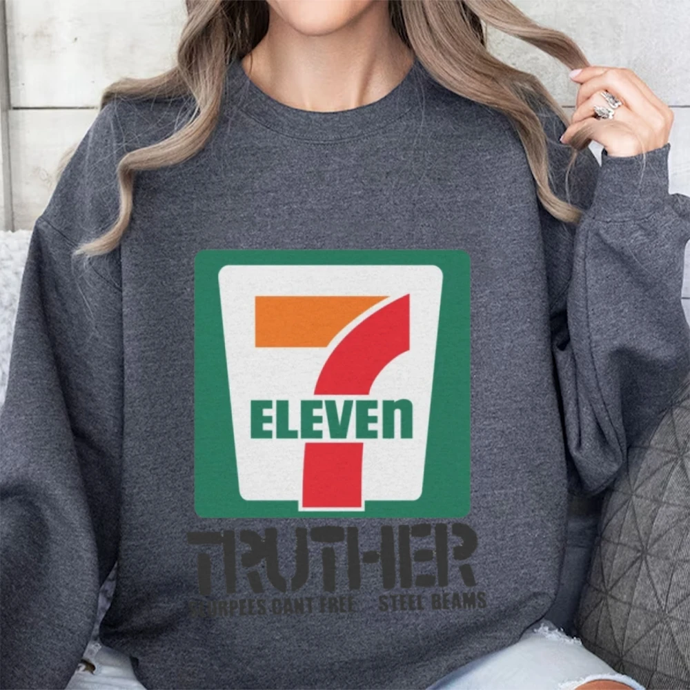 7 Eleven Truther Trendy Graphic Sweatshirt Cusal Sweatshirt Trendy Long Sleeve Shirt Comfort Colors Unisex Sweatshirt