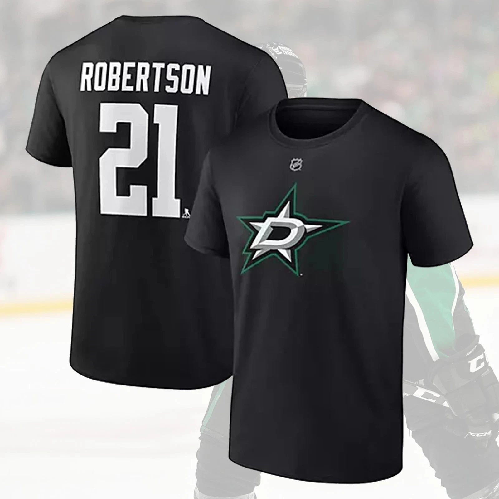 Jason Robertson #21 Dallas Stars 2026 Player Name & Number Fan Gifts 2026 Summer New Men Women Cotton T-shirt Street Wear Y2K