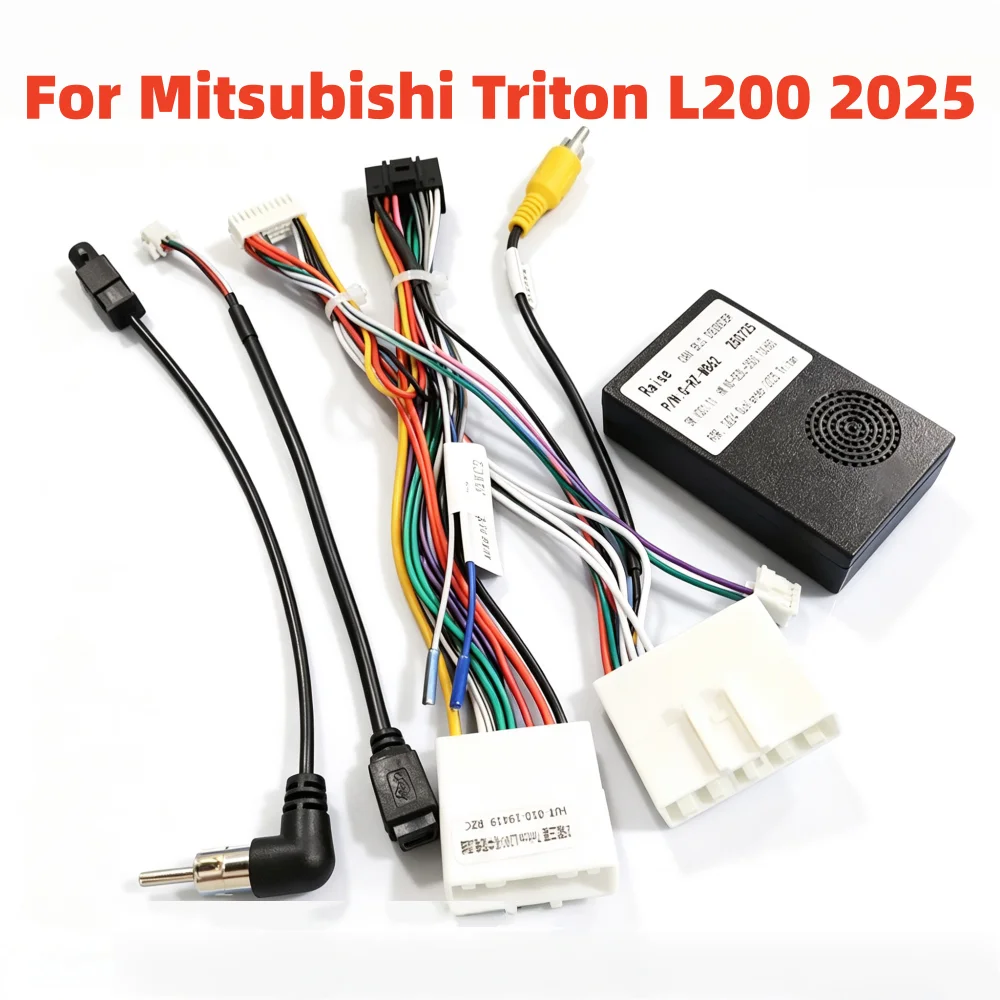 Install Aftermarket Car Cable 16 Pin Power Wiring Harness Canbus Decoder For Mitsubishi Triton L200 2025 Android 2 Din GPS Radio