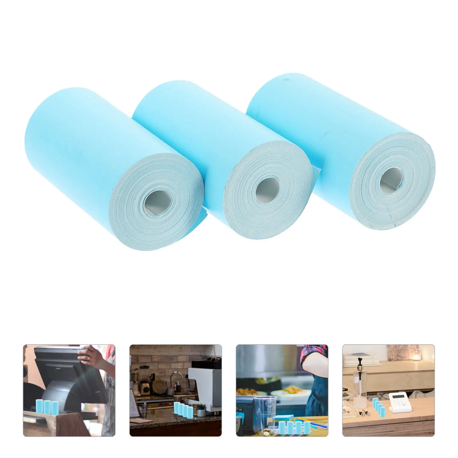 

4 Rolls Thermal Paper Roll Printable Non-Lint Free Clear Print for Office Home Printing Thermal Papers