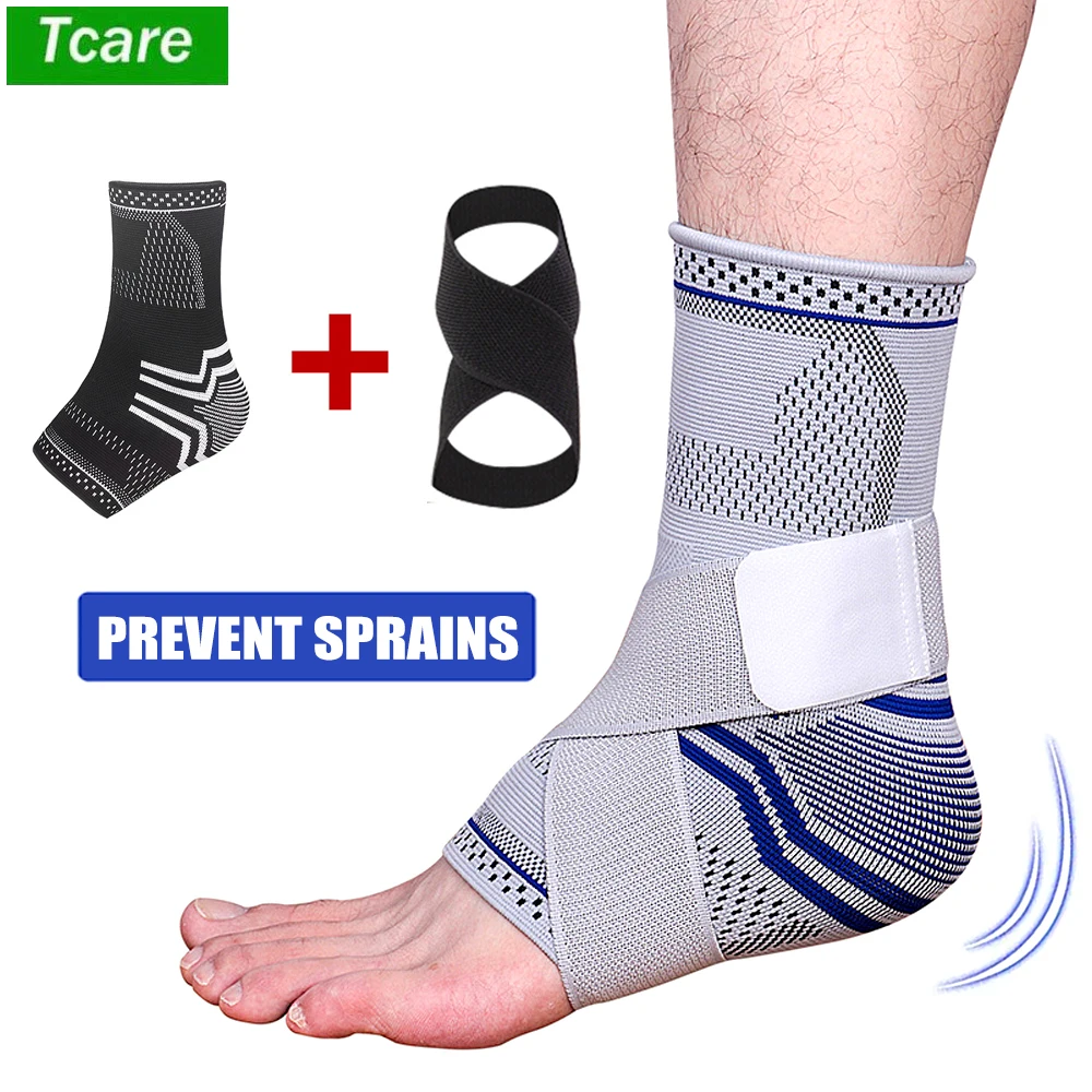 Tcare 1 PCS Adjustable Compression Ankle Support Brace for Achilles Tendon Support & Plantar Fasciitis Eases Ankle Swelling Pain