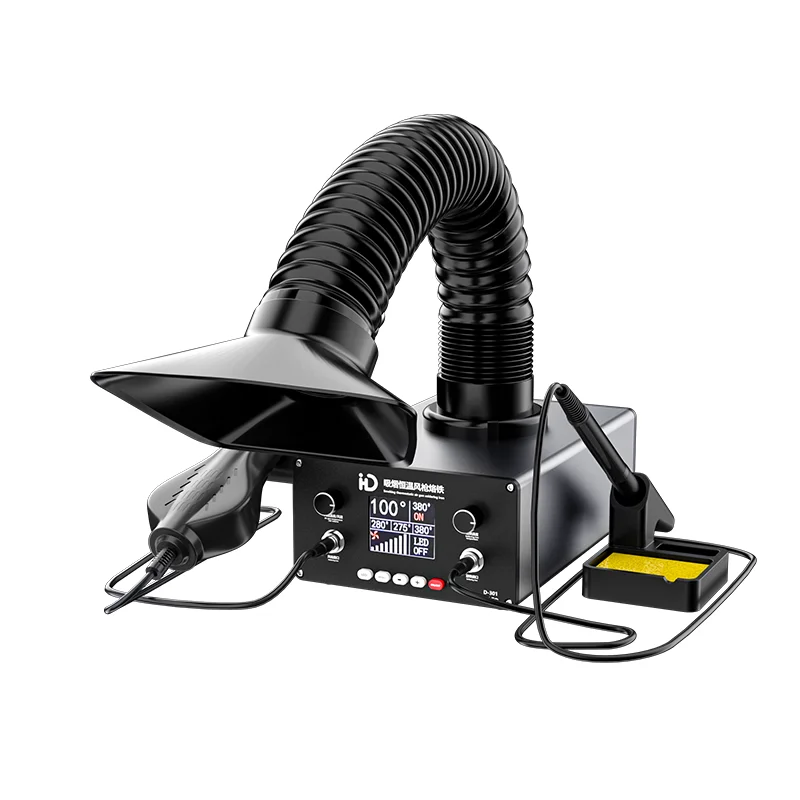 TBK D301 Hot air Gun BGA Rework Station With Interior Fume Extractor for Motherboard Repairs