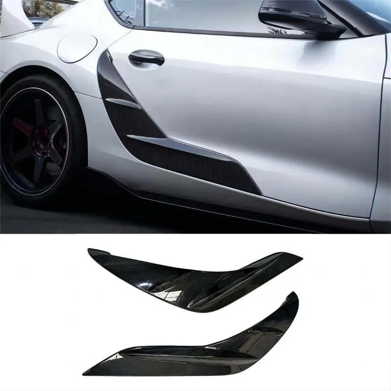 

For Toyota Supra A90 A91 MK5 Dry Carbon Fiber Exterior Door Panel Side Fender Vent Cover Trim Kit Decorative FRP 2019-2023