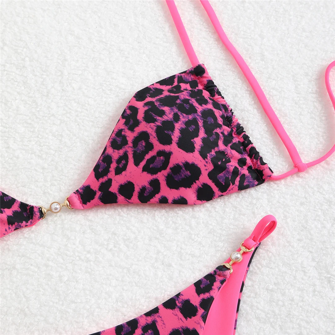 7 Farben Leoparden-Blumenmuster Bikini Damen Bademode Zweiteiliger Bikini Badeanzug Badebekleidung V6420 – Detail 21