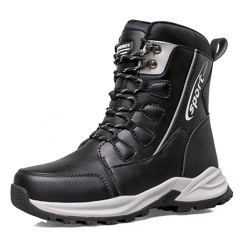 2024 botas de inverno masculinas quentes impermeáveis antiderrapantes botas de neve para homens sapatos de inverno homem bota de pelúcia grossa calçados masculinos tamanho 45 46