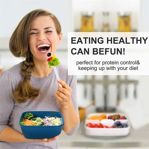 पोर्टेबल सलाद लंच कंटेनर सलाद बाउल 2 कम्पार्टमेंट बड़े बेंटो बॉक्स के साथ सलाद बाउल लंच बॉक्स लंच कंटेनर भोजन के लिए 8 best sales सलाद कंटेनर - №4