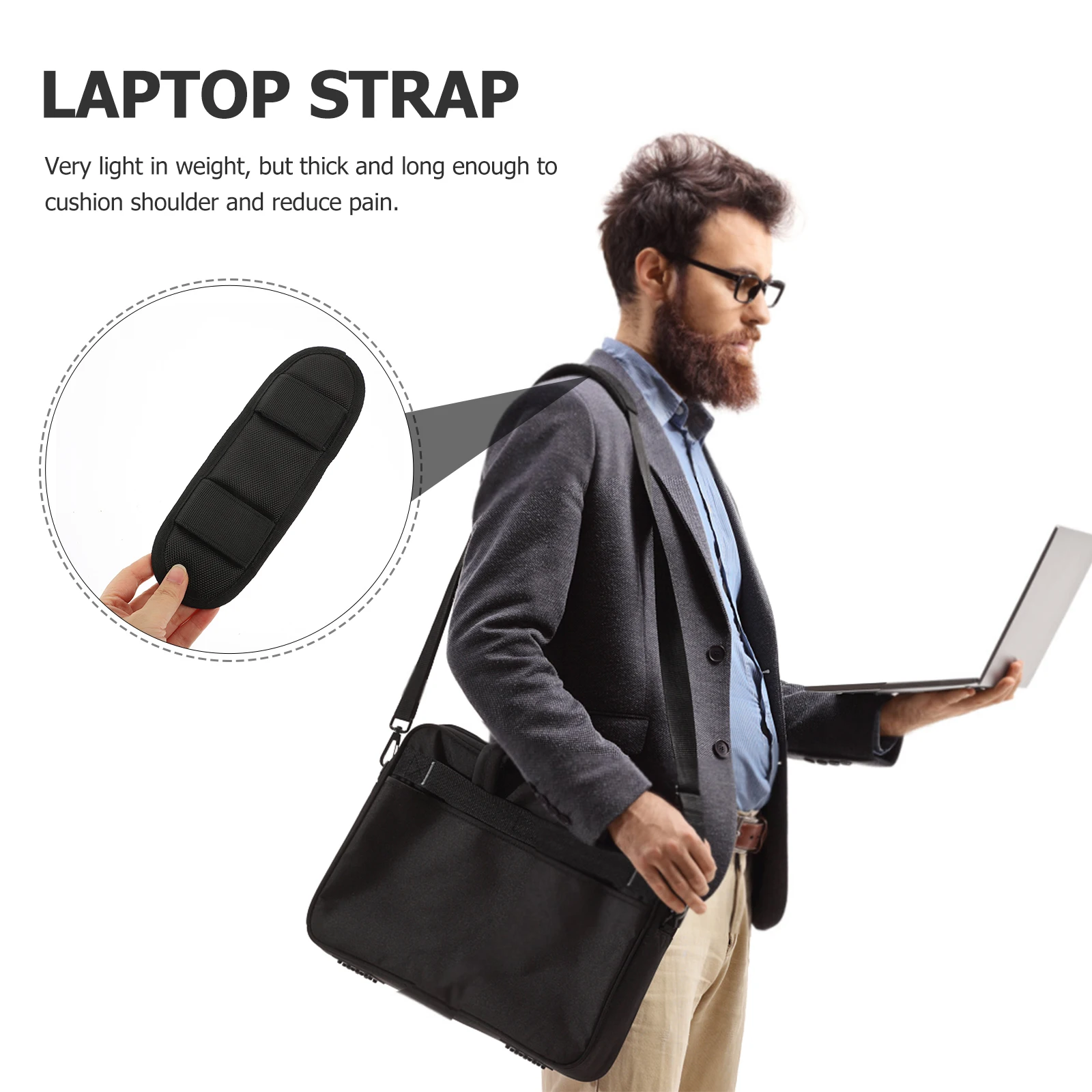 

Padded Strap Pad Thickened Comfortable Strap Cushion For Backpack Laptop Camera Bag Decompression Shoulder Relief Cushion Bag