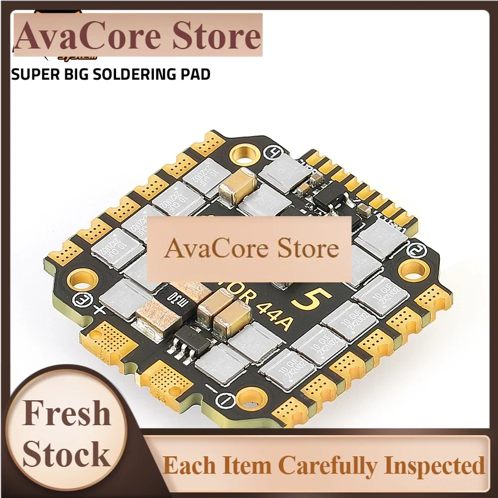 AvaCoreMAMBA 5 Reactor 44 ESC BLHeli32 4IN1 ESC 44A 6S Electronic Speed Controller 20mm,M2 Dshot300/600/1200/MAX2400 for RC FPV