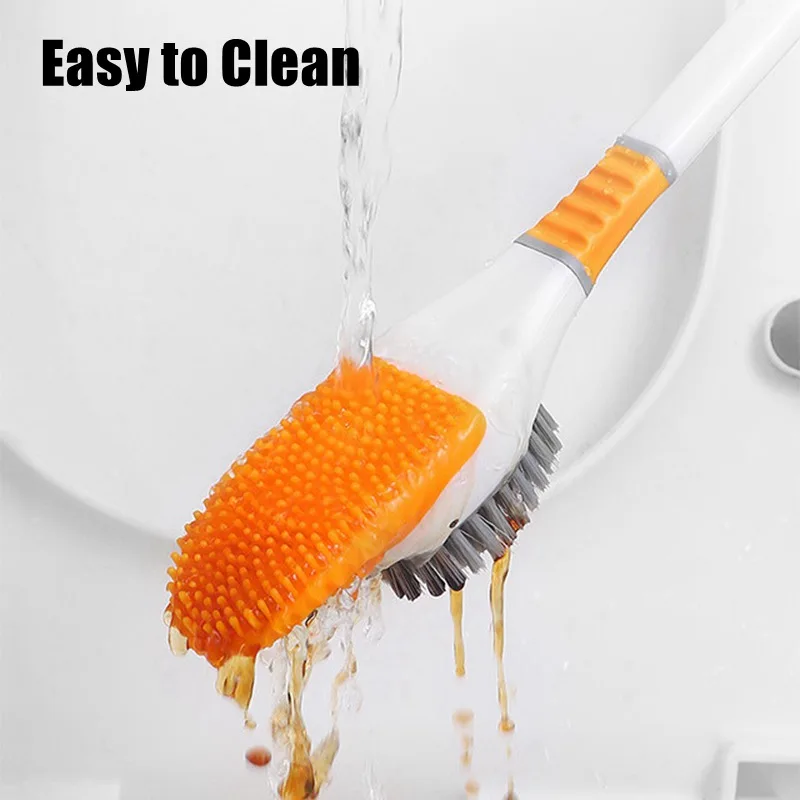 Silicone Toilet brush WC All-round cleaning Toilet cleaner with holder Funny WC brush shelf for Bathroom Accessories Home use