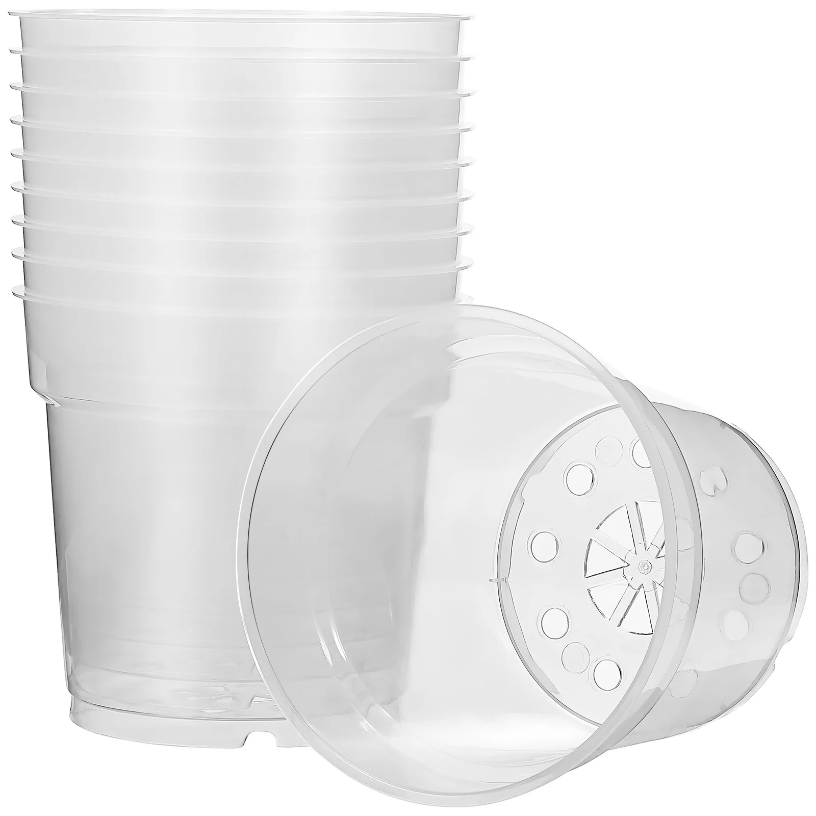 

10pcs Clear Nursery Pots 4.3 Inch Plastic Plant Starter Pots For Indoor Outdoor Garden Drainage Holes Reusable Lightweight