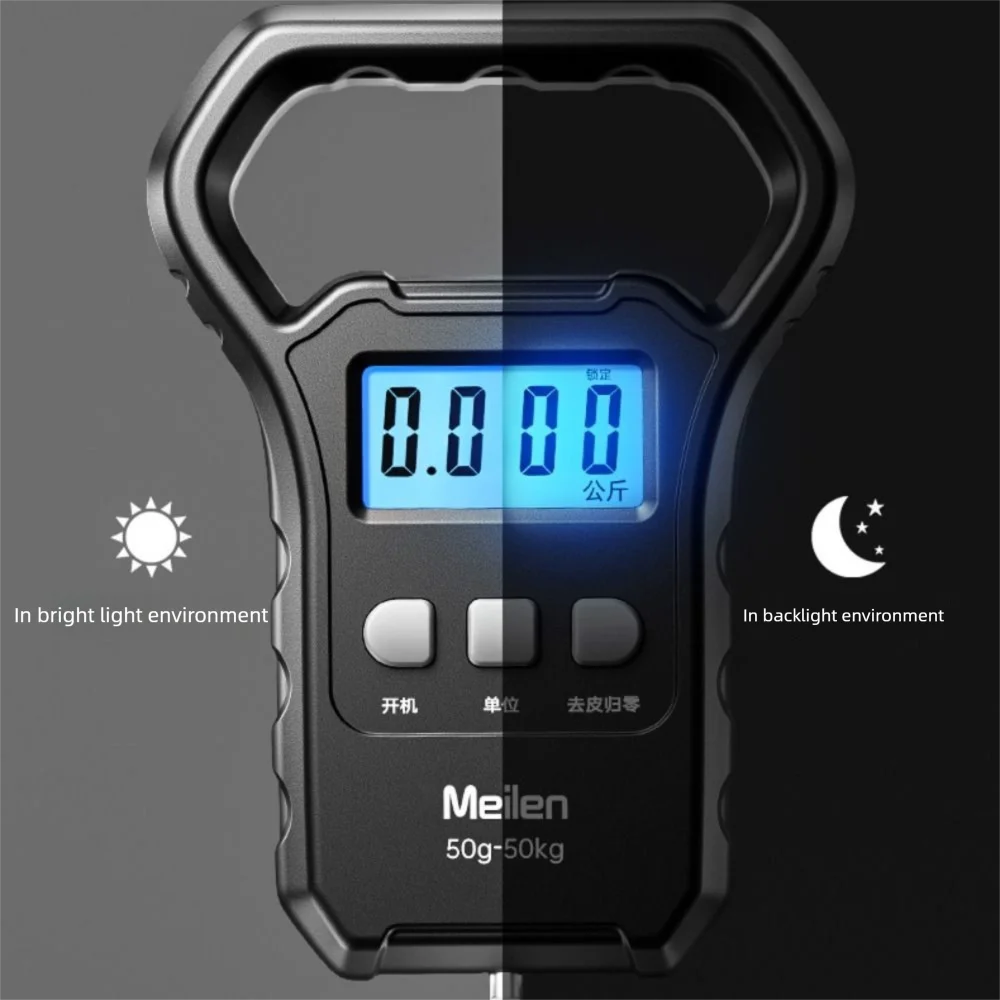

50kg Electronic Hanging Scales Handheld Digital Display Backlight Luggage Weighting Scales Plastic USB Charging