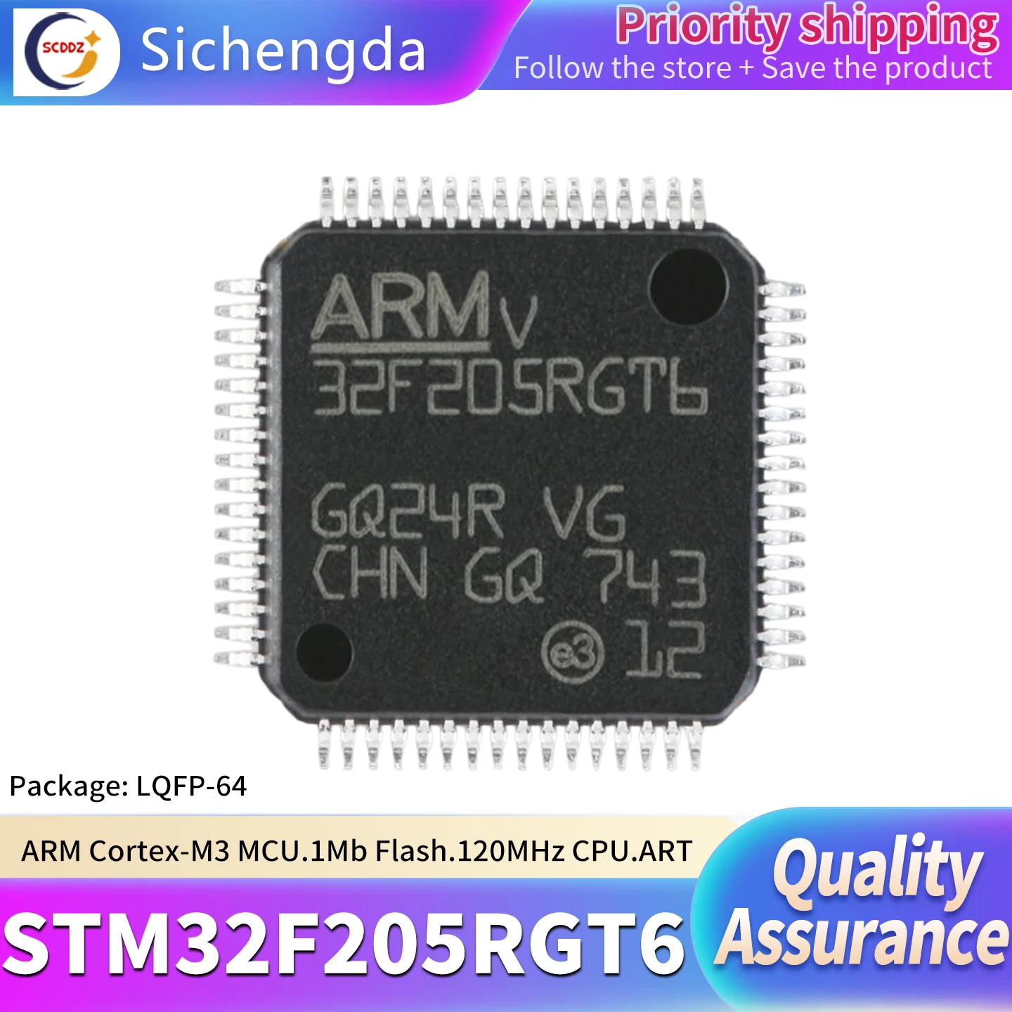 Original genuine STM32F205RGT6 LQFP-64 ARM Cortex-M3 32-bit microcontroller MCU
