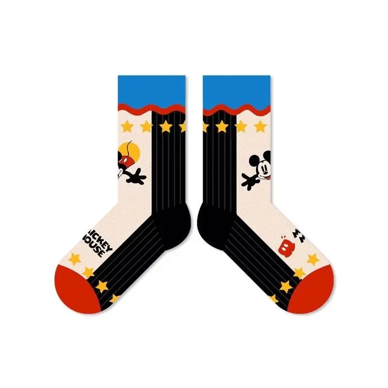 Disney cute Mickey creative cartoon pattern printing simple, fashionable, soft and skin-friendly pure cotton mid-calf socks