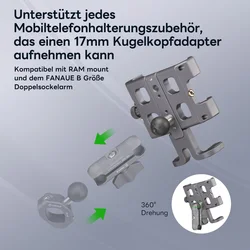 FANAUE Motorcycle Phone Holder Panel Aluminum Alloy Is Stable And Compatible With 17mm Ball Head Equipment