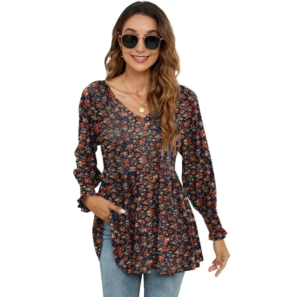 Women's Shirts and Blouses for Women Lady Tops Elegant Korean Popular Clothes Woman Trend 2024 Brown Female Clothing