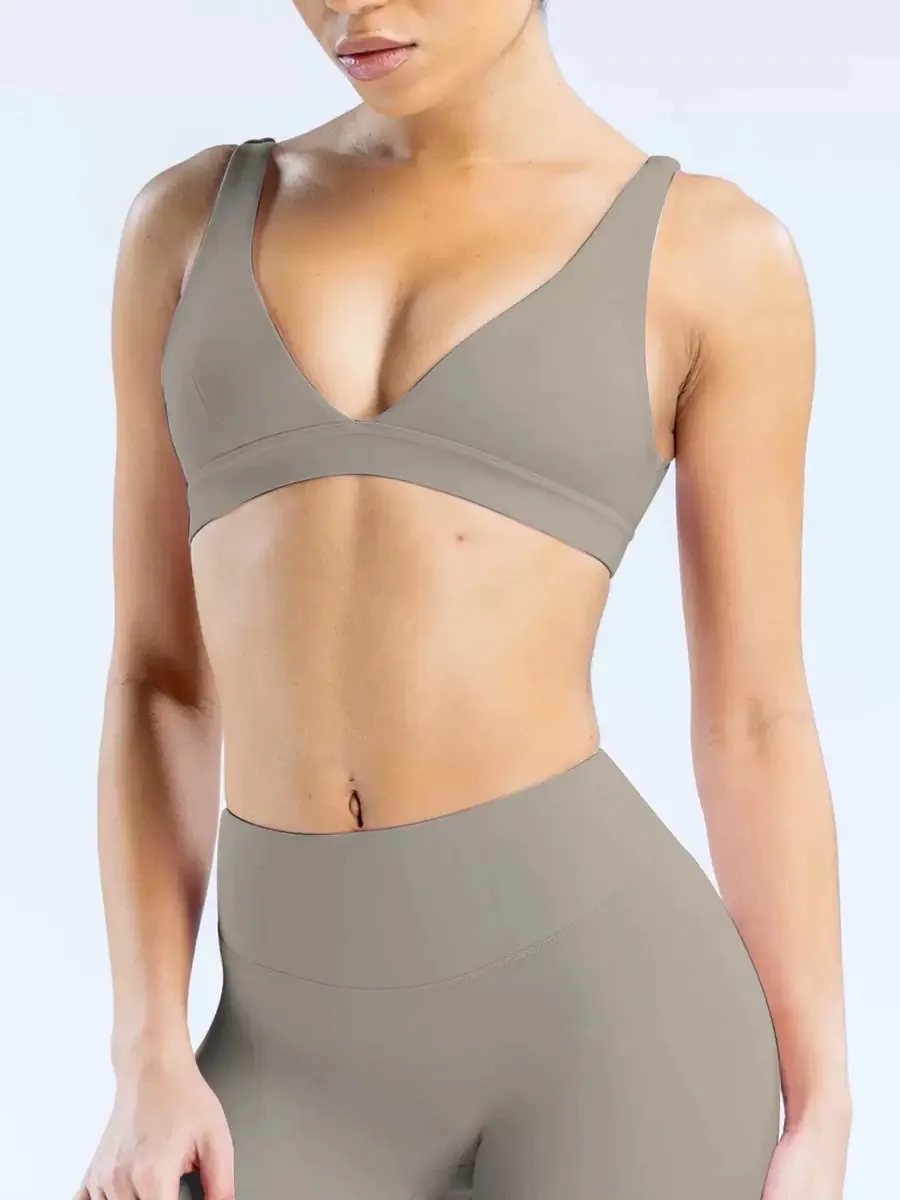 ‌Women's Textured Seams Yoga Sports Bra - 4-Way Stretch Quick Dry & Breathable For Fitness Training