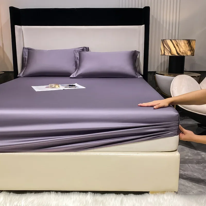 

120/150/180*200CM Violet Purple Bedspread Antislip Coverlet Comfortable 100S Cotton Fitted Sheet M026-17